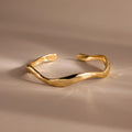 Sculpted Gold Wave Bangle