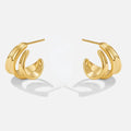 Gold Sculptural Twist Hoop Earrings