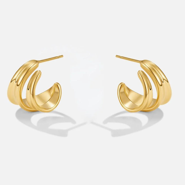 Gold Sculptural Twist Hoop Earrings
